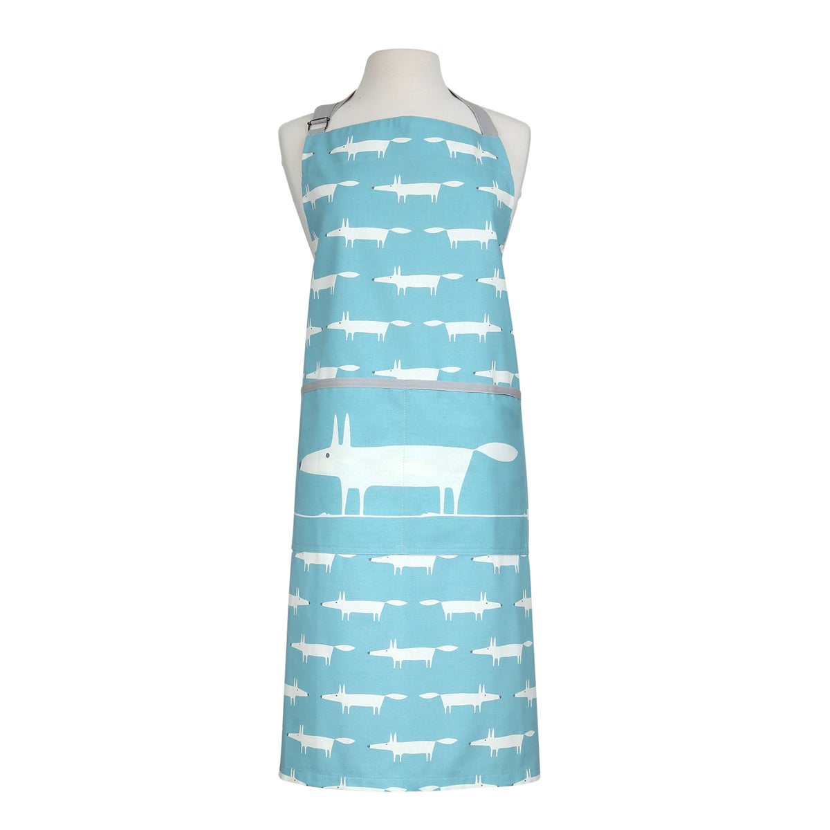 Scion Mr Fox Teal and White Adult Apron