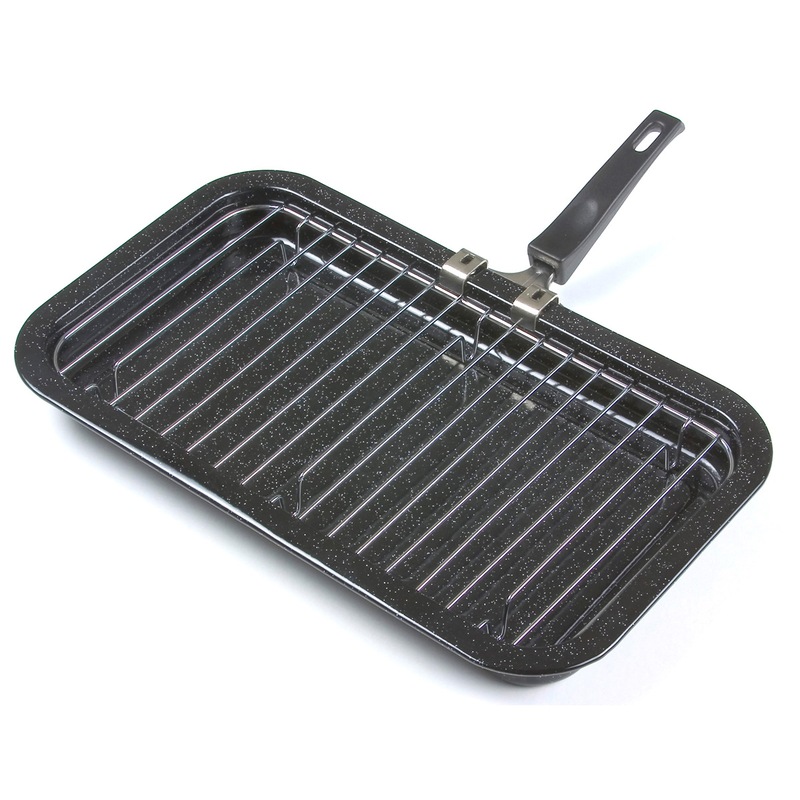 Buy Vitreous Enamel Large Grill Pan and Rack 35cm x 25cm MyDeal