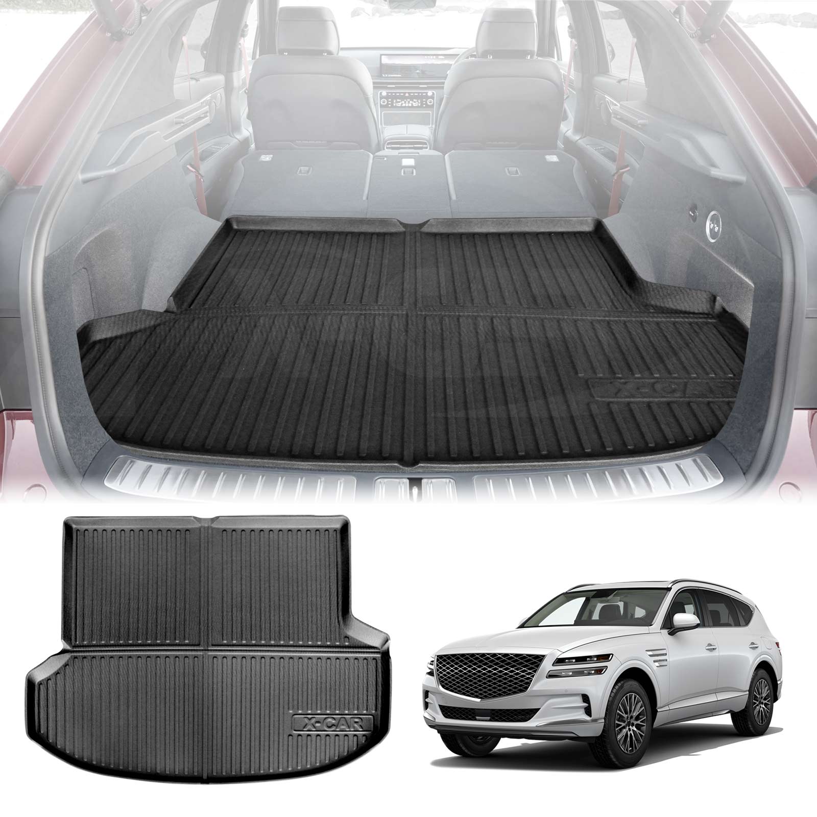 thumbnail image 2 of WeatherTech Cargo Liner For Genesis G80 – Black TPO Trunk Mat – Made In USA 2 of 3