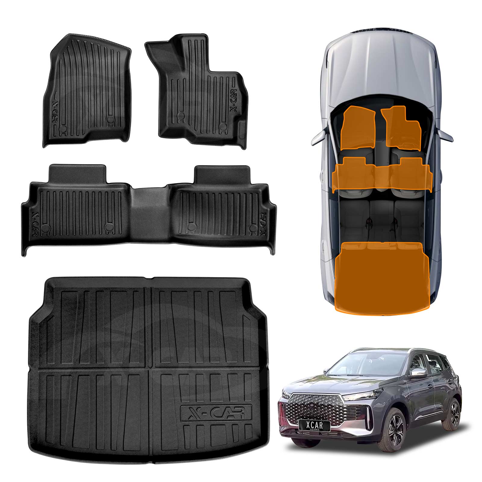 Buy 3D Floor Mats Boot Liner Set for Chery Tiggo 4 Pro 2024Onwards All