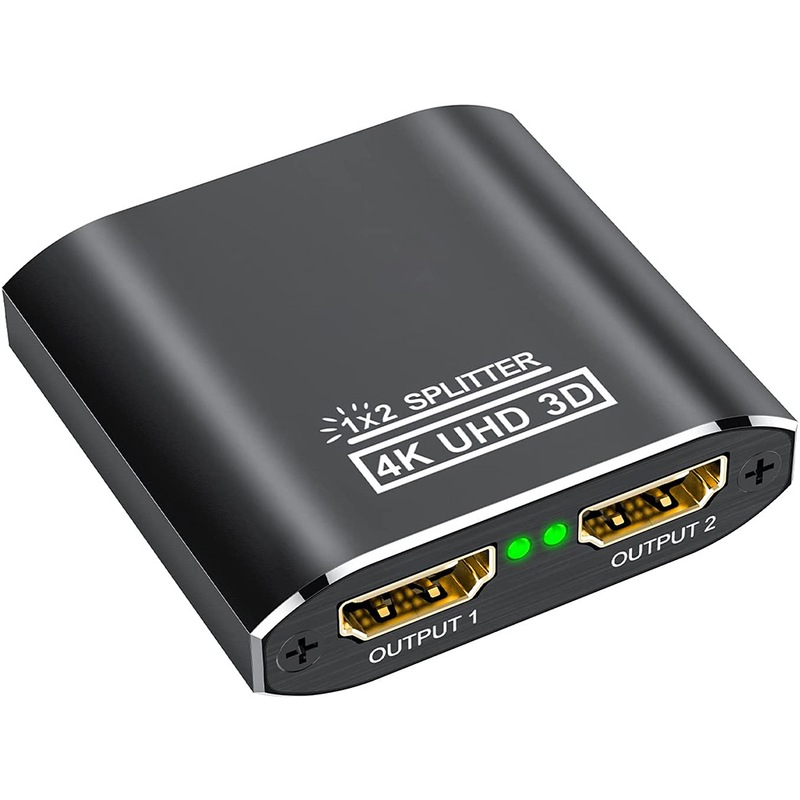 Buy HDMI Splitter 1 in 2 Out 4K Aluminum 1.4 HDCP Supports 4K30HZ 3D