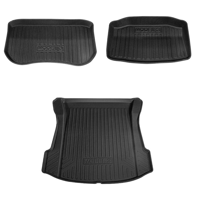 Boot Liner for Tesla Model 3 2019-2022 Heavy Duty Rear Front Cargo Trunk Cover Mat Luggage Tray