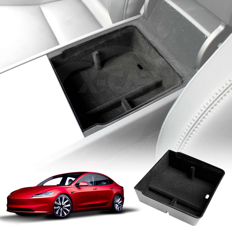 Buy NEW Tesla Model 3 Highland Centre Console Mid Organizer Tray with  Flocking liner 2023-2024 Online