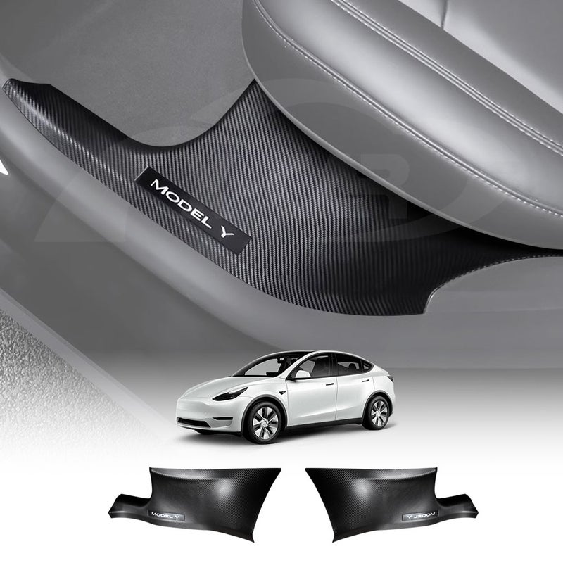 Buy Tesla Model Y Carbon Fiber Style Rear Door Sill Plate Protector Car  Threshold Scuff Trim Covers Guards 2022-2023 Accessories - MyDeal