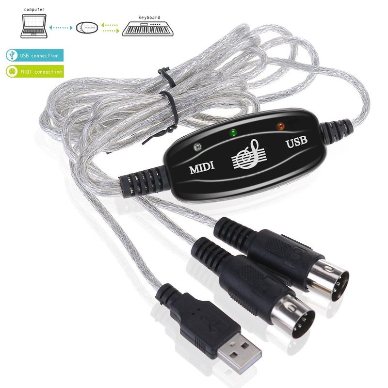 Buy USB IN-OUT MIDI Interface Cable Converter PC to Music Keyboard ...