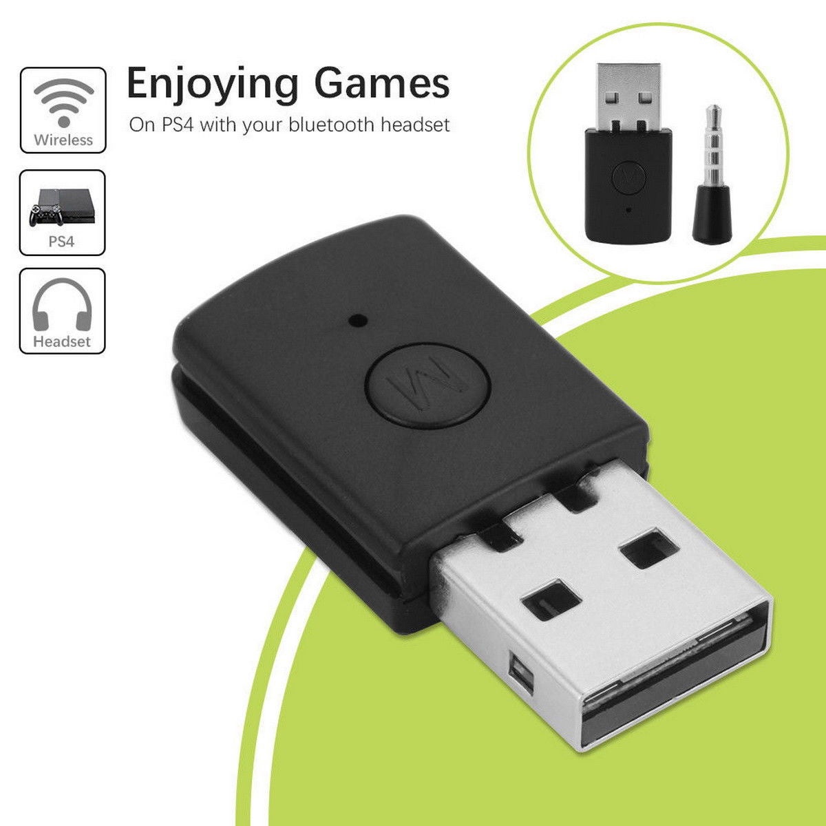 Wireless Bluetooth USB Adapter Dongle 4.0 Receiver for Playstation 4 PS4 Headphone Microphone