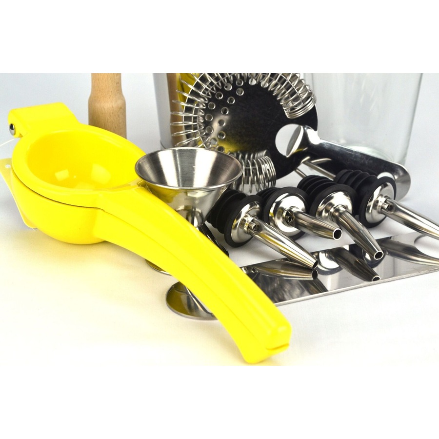 PurpleSpoilz 10 Piece Boston Shaker Set With Lemon Squeezer And A Free Bar Blade
