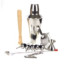 PurpleSpoilz 10 Piece Cocktail Shaker Set - With Waiters Friend