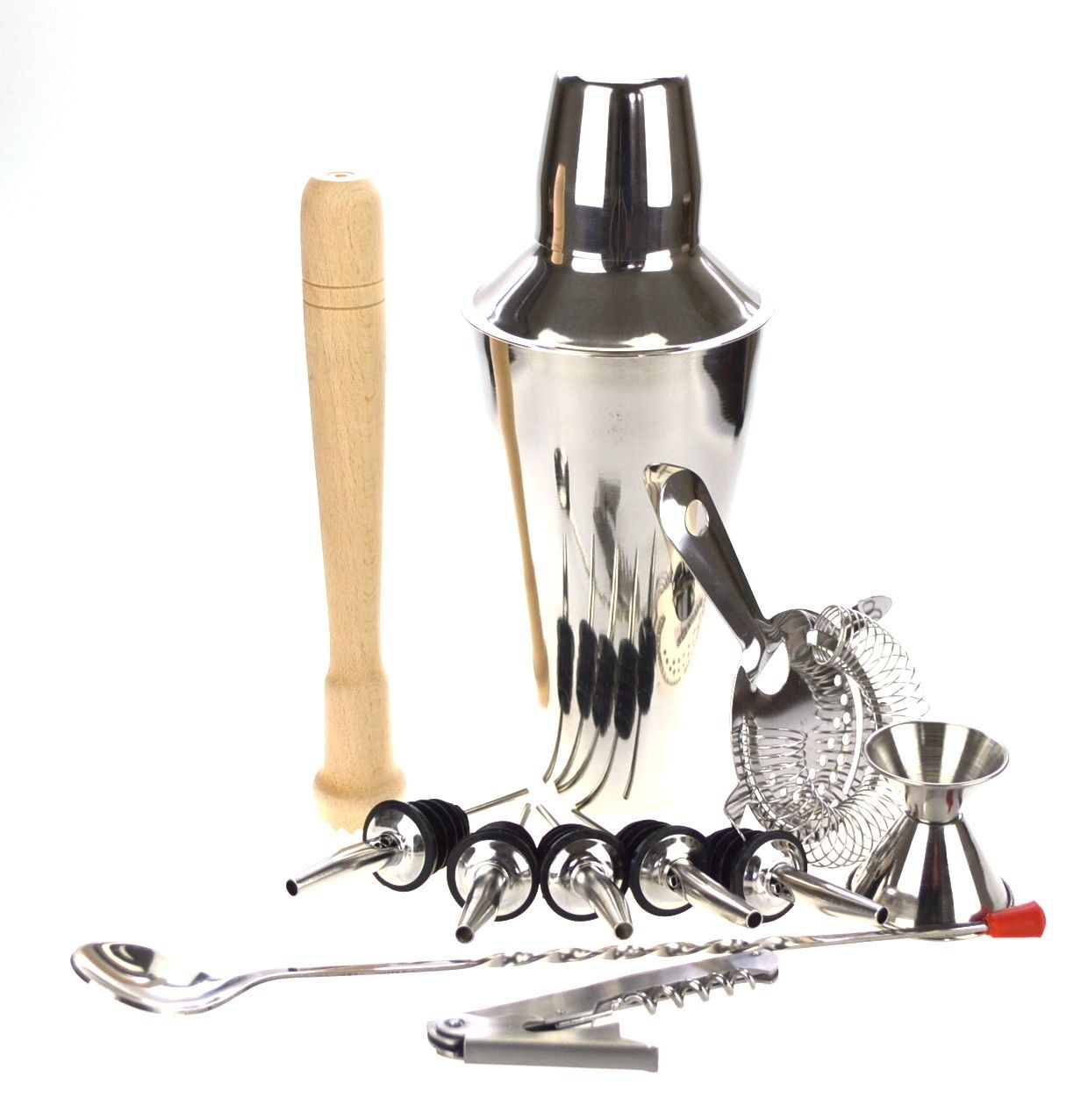 10 Piece Cocktail Shaker Set - With Waiters Friend