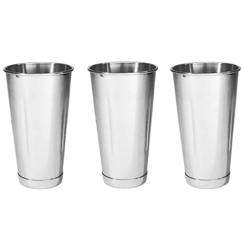 Buy 3 Stainless Steel Milkshake Cups MyDeal
