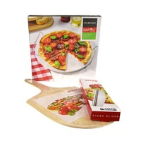 Al Dente 33cm Pizza Stone + Serving Rack + Paddle + Rocking Cutter