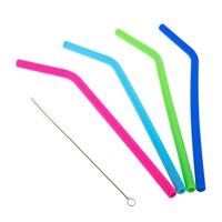 Appetito Set 4 Reusable BPA Free Silicone Drinking Straws.