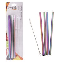 Buy Set of 6pcs Flowers Design Reusable Drinking Glass Straws with 2pcs  Cleaning Brushes Flower Glass Straws - MyDeal