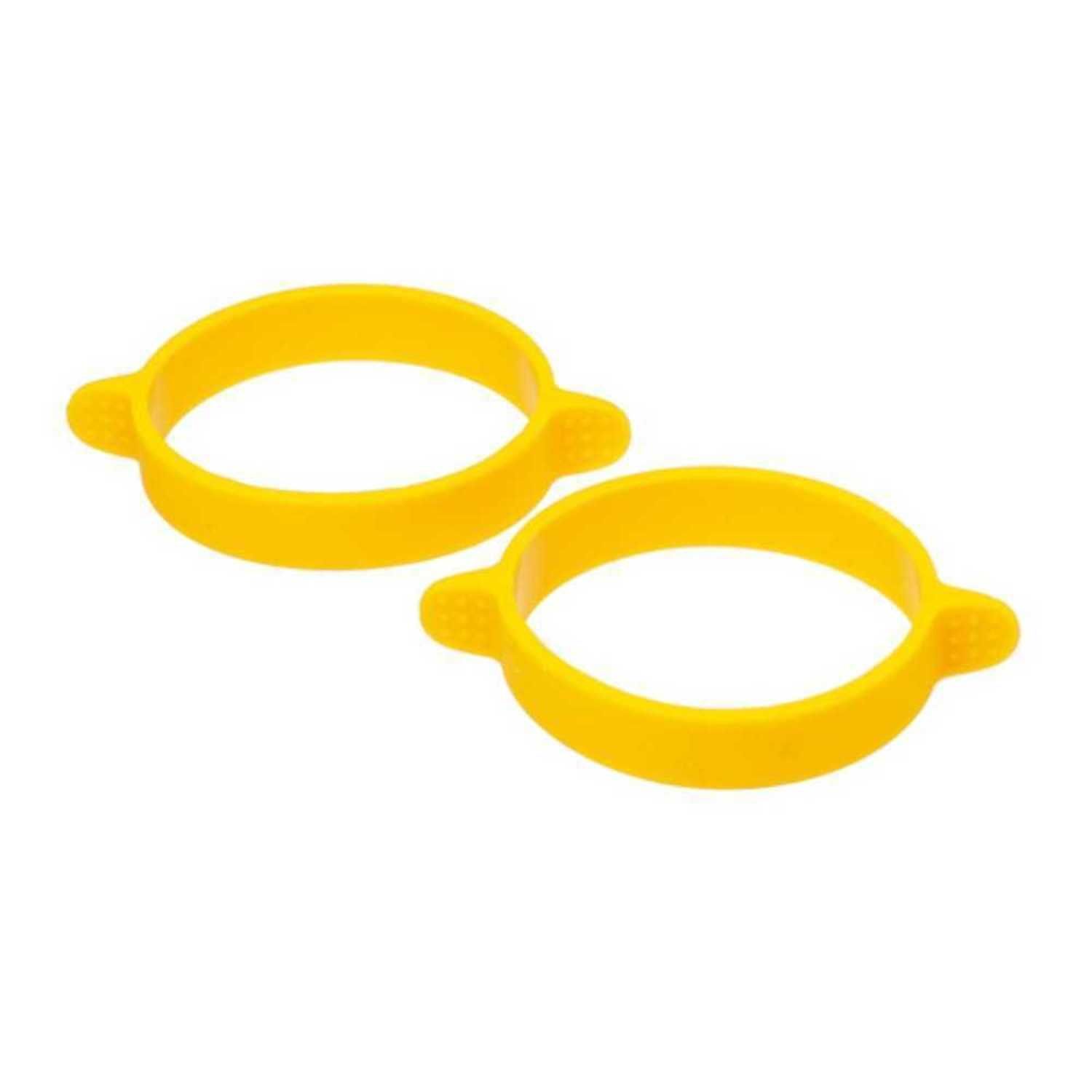 Appetito Yellow Silicone Egg Rings - Set Of 2