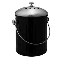 Avanti Black 5 Litre Stainless Steel Compost Bin