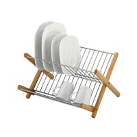 Avanti Monterey Chromed Steel And Timber Folding Dishrack