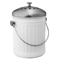 Avanti White 5 Litre Stainless Steel Compost Bin