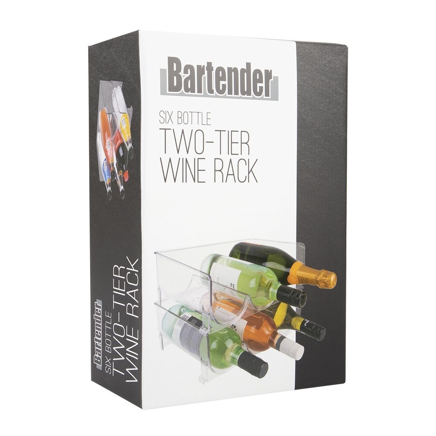 Bartender 6 Bottle 2-Tier Clear Wine Rack