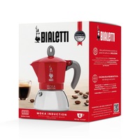 Bialetti Moka 6 Cup Induction Red Espresso Maker