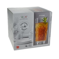 Bormioli Rocco Stone Highball Tumblers Set 4 490ml