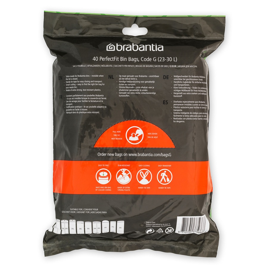 Brabantia Bin Liners G 23 30 Litre - 40 Waste Bags
