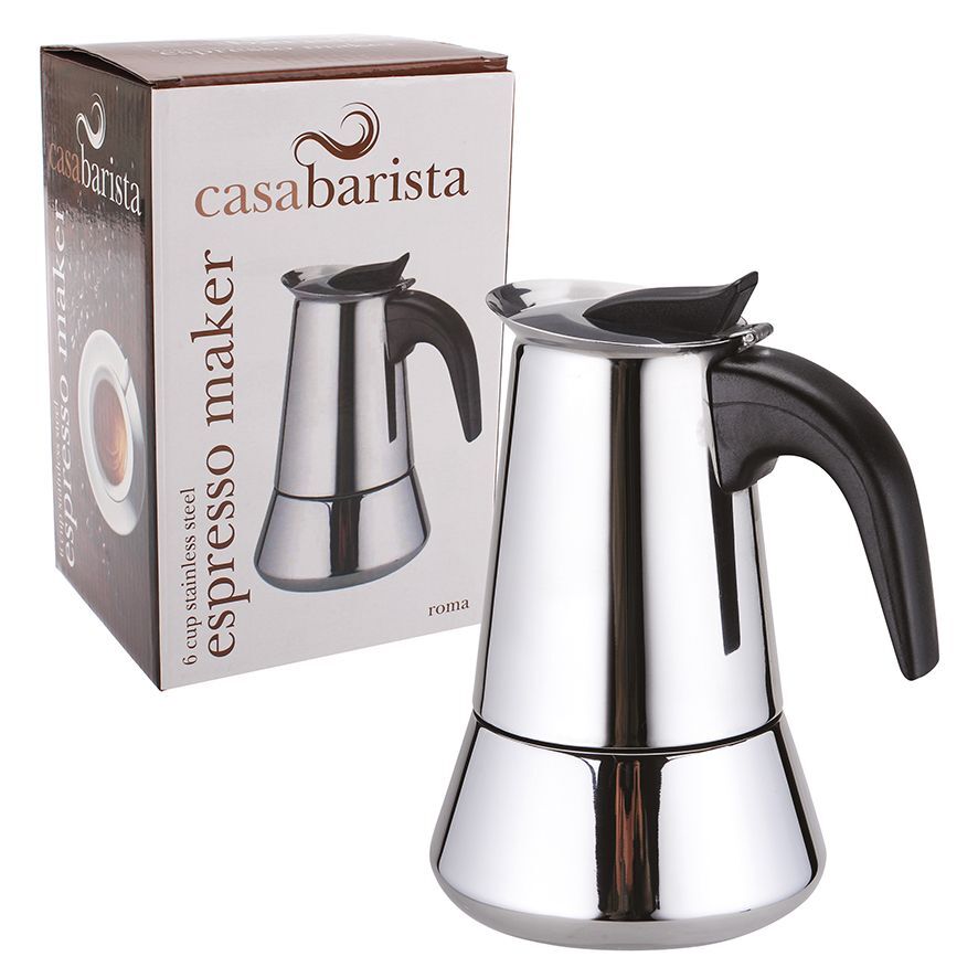 Casabarista Roma 6 Cup Stainless Steel Espresso Maker