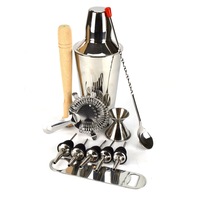 PurpleSpoilz Cocktail Shaker Set Ss With Davis & Waddell Bar Board