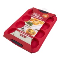 Daily Bake Red Silicone 12 Cup Mini Quiche Pan.
