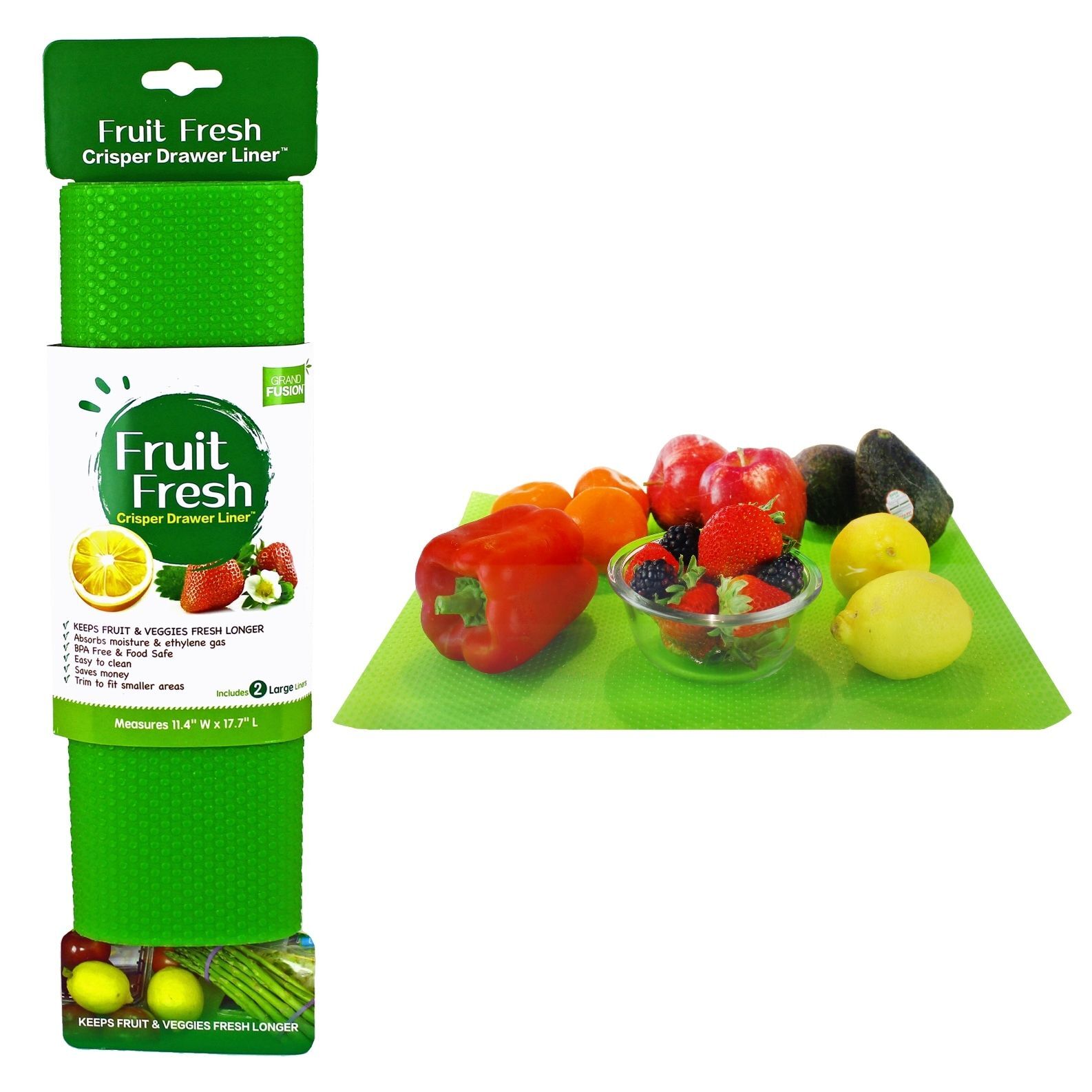 Fruit Fresh BPA Free Crisper Drawer Liner - Set of 2