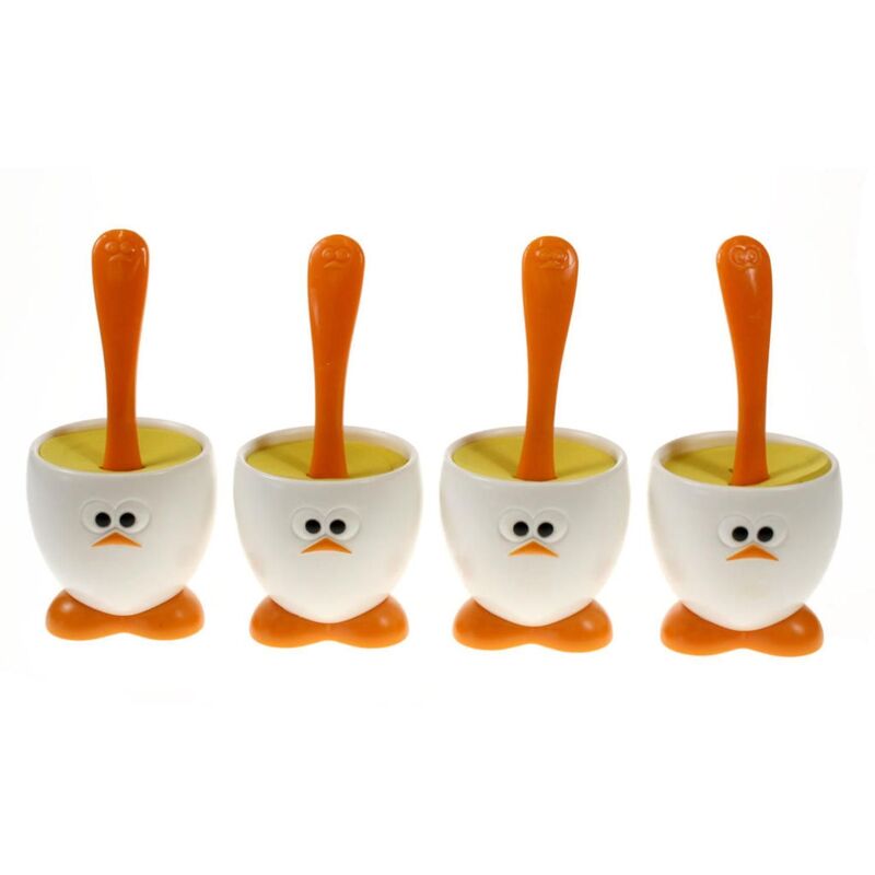 JOIE MSC EGGHEAD EGG CUPS AND SPOONS SET OF 4 Buy Egg Cups