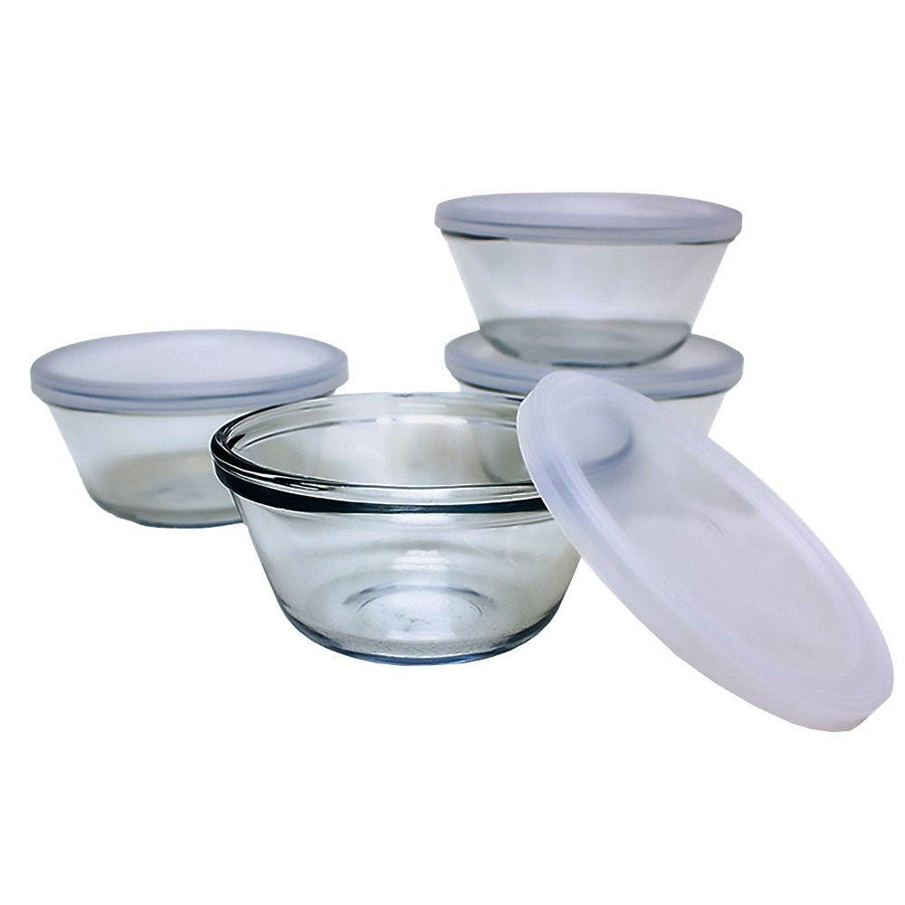 Kitchen Classics Glass Custard Cups with Lids Set of 4 - 177ml