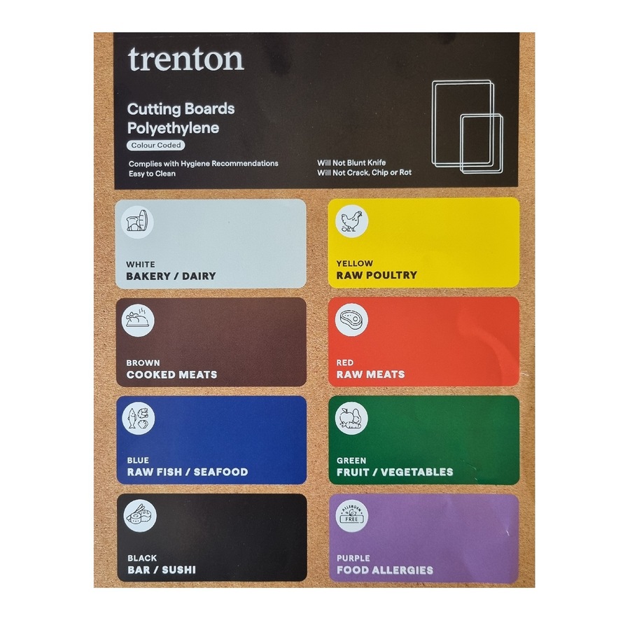 Trenton White Polyethylene Chopping Board 300 x 450 x 13mm HACCP