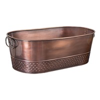 Moda Oval Beverage Tub Antique Copper Plated 52 x 29cm