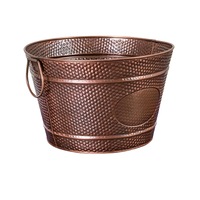 Moda Round Beverage Tub Antique Copper Plated 35 x 22cm