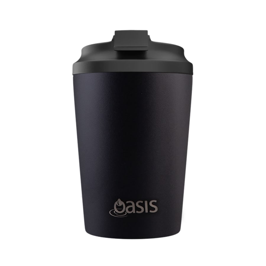Oasis Ceramic Lined Stainless Steel Double Wall Coffee Cup 360ml - Black