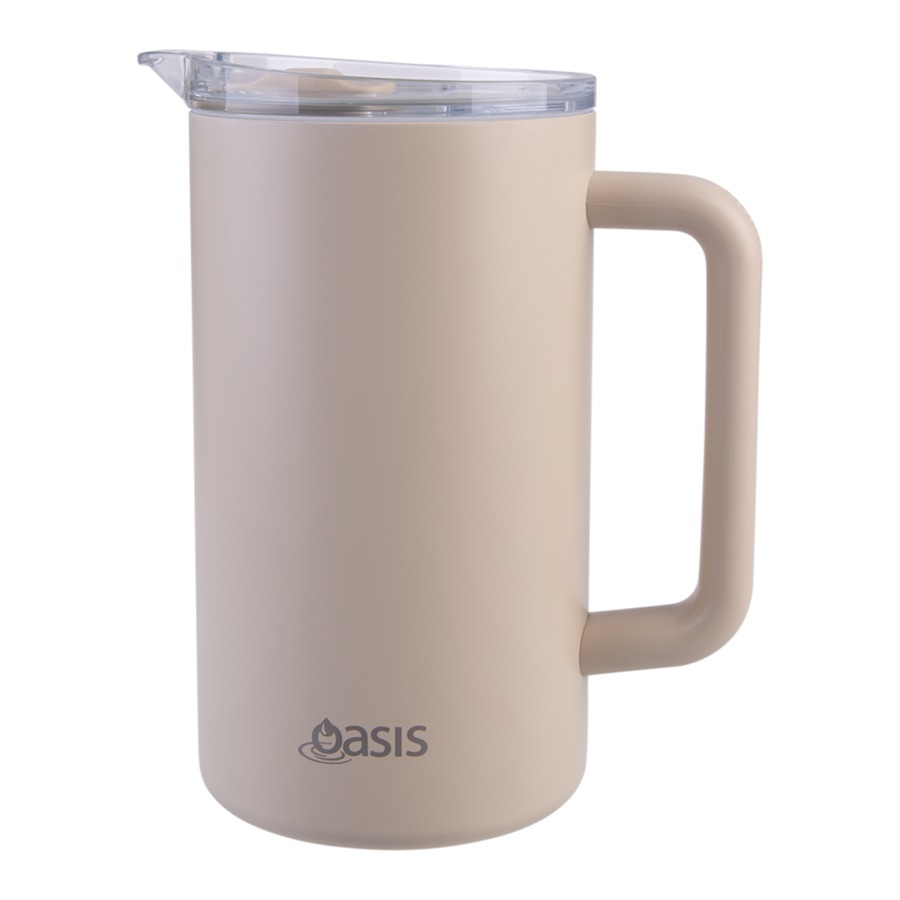 Oasis Ceramic Lined Stainless Steel Insulated Water Pitcher 1.5L - Oat