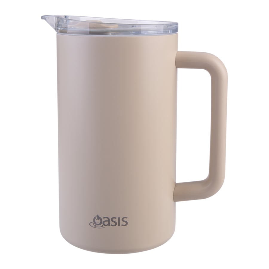 Oasis Ceramic Lined Stainless Steel Insulated Water Pitcher 1.5L - Oat