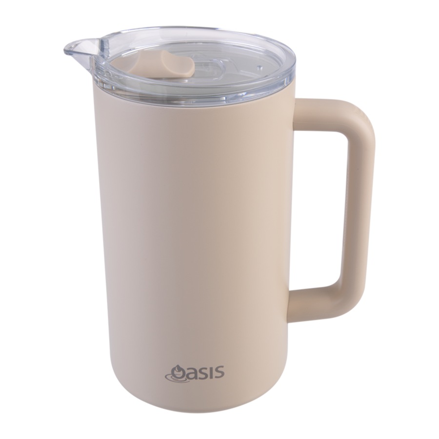 Oasis Ceramic Lined Stainless Steel Insulated Water Pitcher 1.5L - Oat