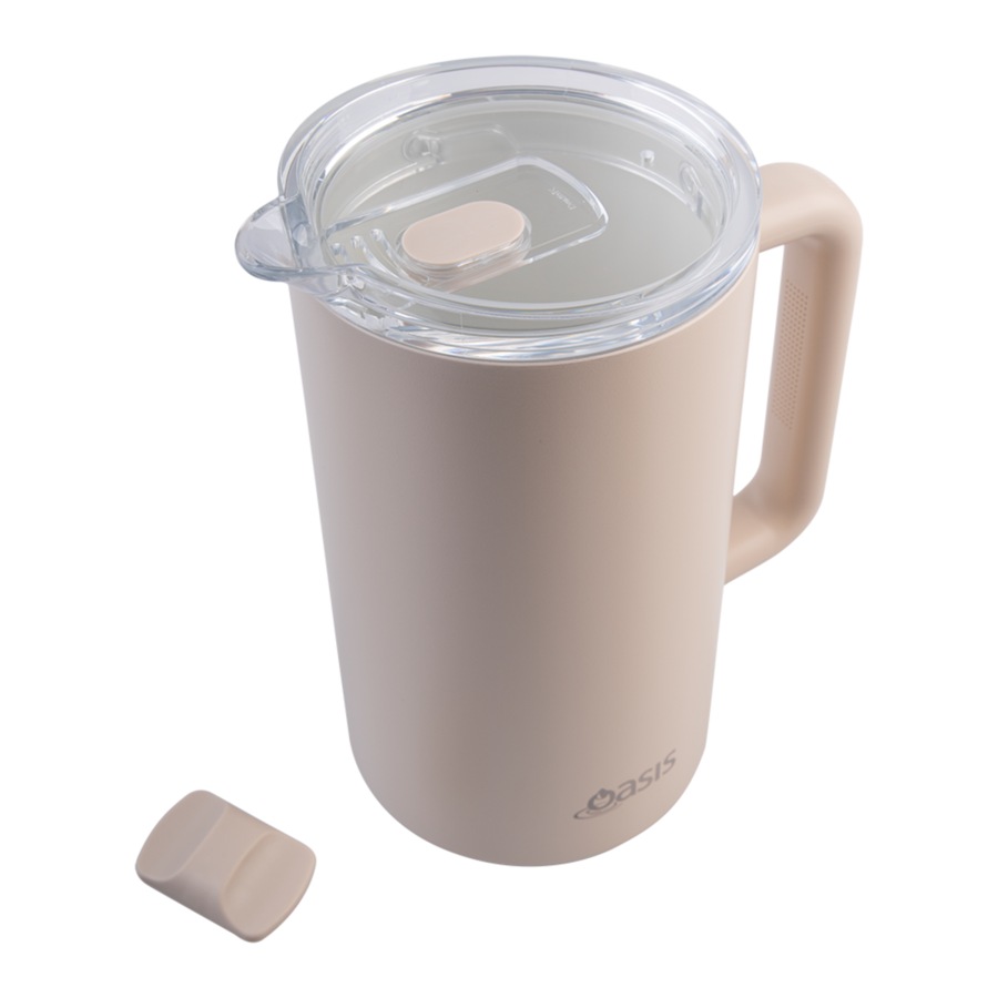 Oasis Ceramic Lined Stainless Steel Insulated Water Pitcher 1.5L - Oat