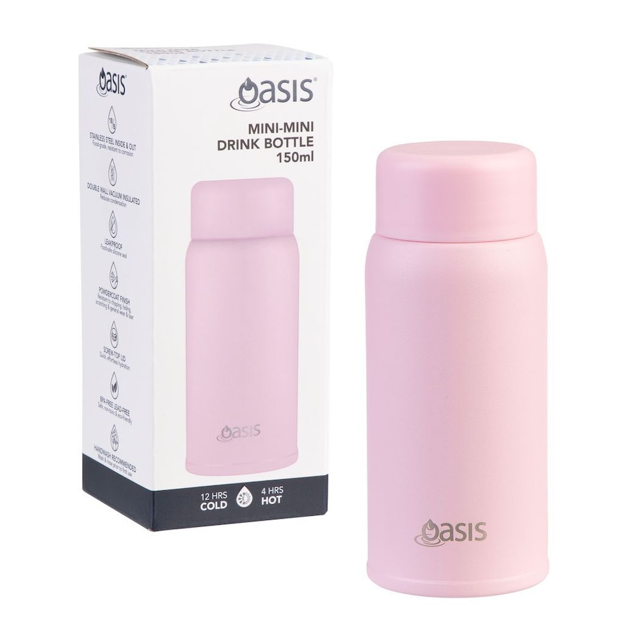 Oasis Stainless Steel Double Wall Insulated Mini Drink Bottle 150ml - Pink