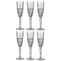 RCR Brilliante Champagne Flute Glasses 185ml - Set Of 6