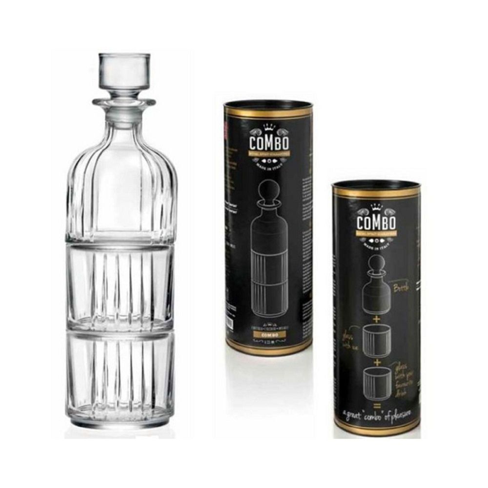 RCR Combo 3 Piece Stackable Decanter and Tumbler Set