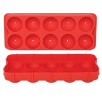 Appetito Round Ice Cube Tray Silicone Red