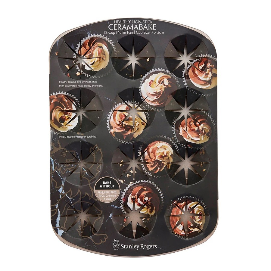 Stanley Rogers Ceramabake Non-Stick Ceramic 12 Cup Muffin Pan