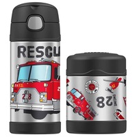 Thermos Funtainer 290Ml Food Container + 355Ml Drink Bottle Firetruck