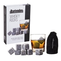 Bartender Whiskey Stones Gift Boxed Set of 9