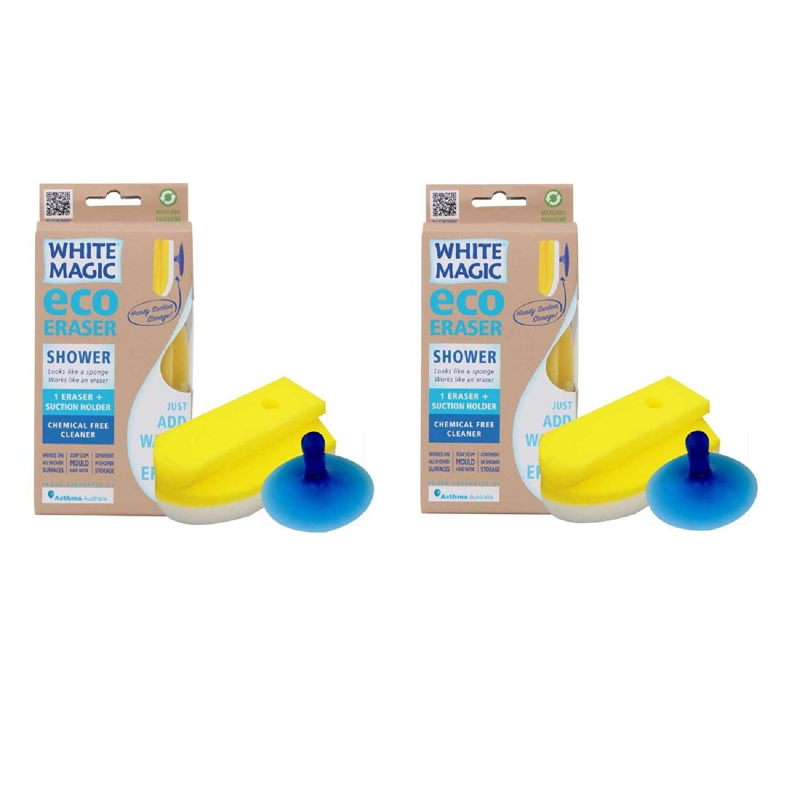 White Magic Eco Eraser Shower Sponge 2 Packs