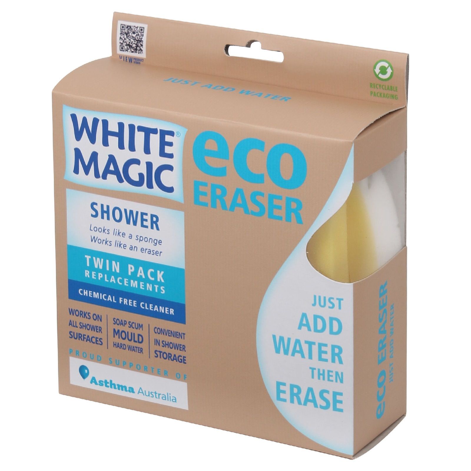 White Magic Eco Eraser Shower Sponge Refill Pack