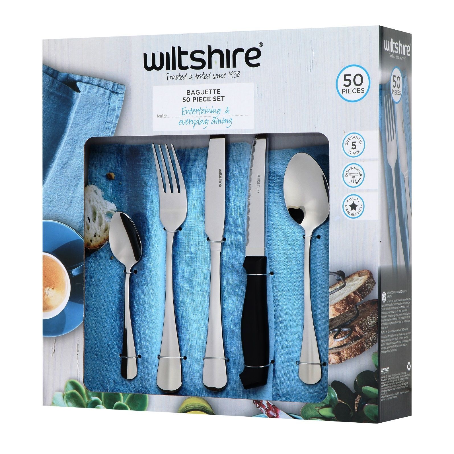 Wiltshire Baguette 50 Piece Cutlery Set