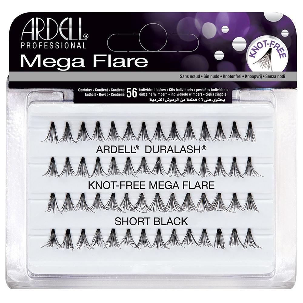 Ardell Mega Flare Individuals False Fake Eye Lashes - Knot-Free (Short - Black)